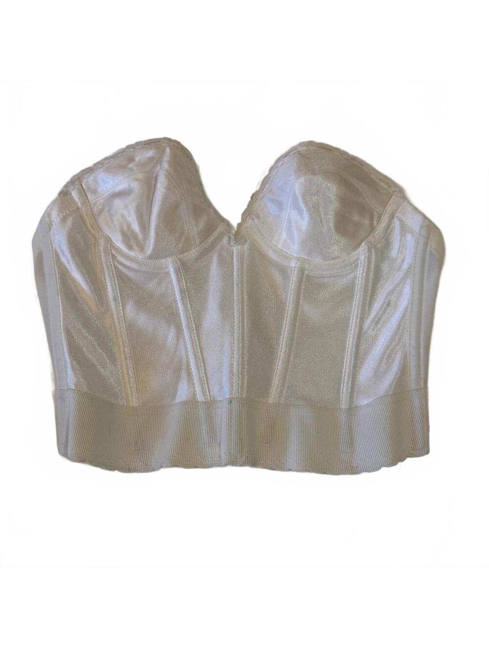 Adonna Vintage Union Made Bustier Bralette JC Penny Satin Womens 34A Ivory